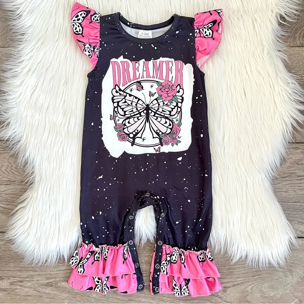 Baby Girl Butterfly Dreamer Romper - Picture 1 of 2